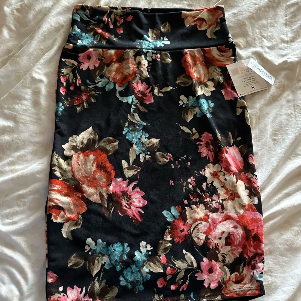 Floral Black Skirt